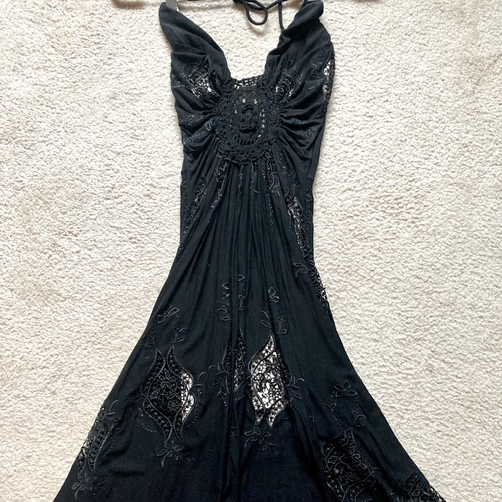 Sky high / low halter dress